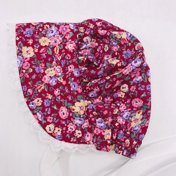 Pioneer Doll Dress & Bonnet, Handmade Outfit, For 18 Inch Dolls Rose Pink Floral - Picture 8 of 11